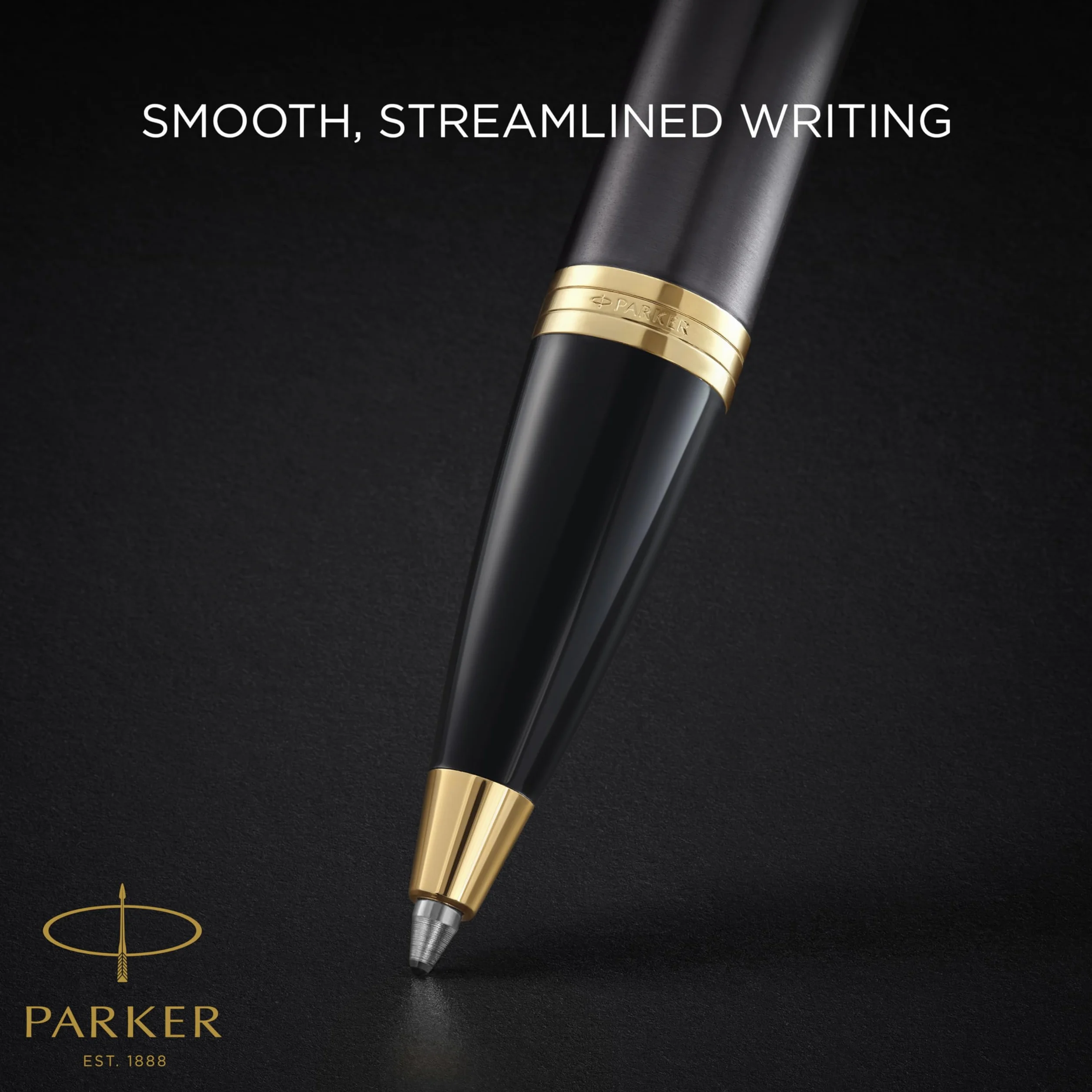 Parker IM Penna a Sfera Laccatura Grigia Pennino Dorato Punta Media Ricarica Inchiostro Blu
