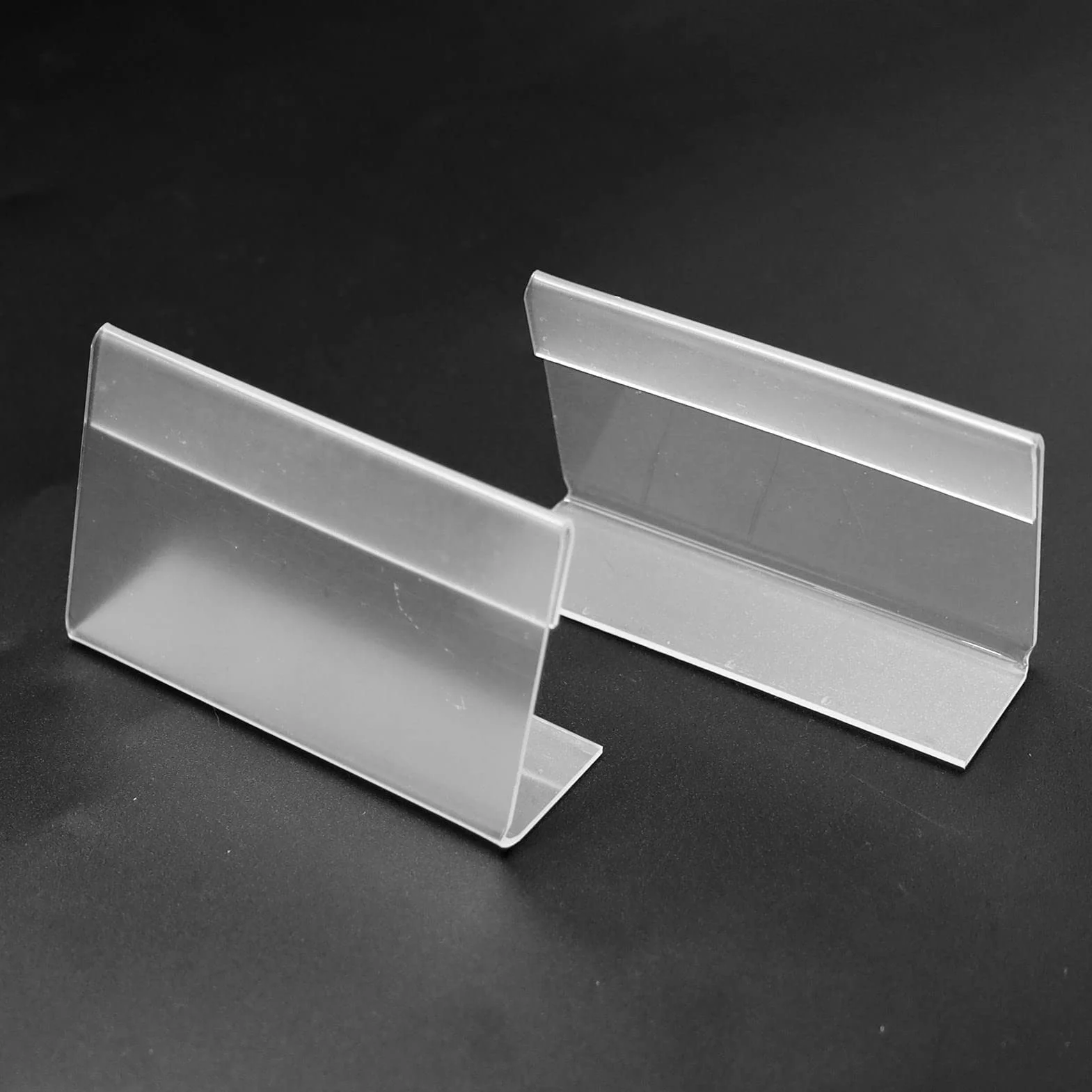 Porta Etichette Trasparente 30 Pezzi Supporti a Forma di L per Visualizzare i Prezzi (8 x 5,2 cm)
