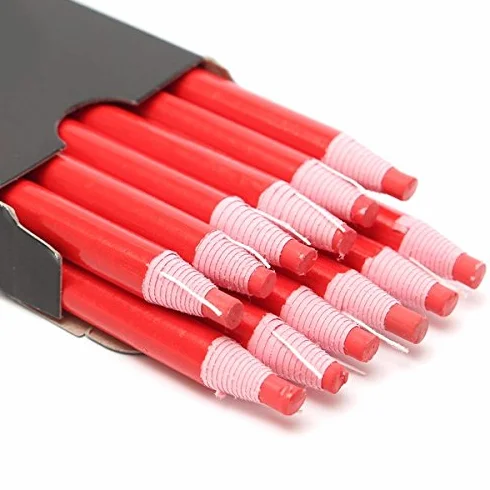 Marcatore Peel Off Chinagraph Matita Cera Rosso 12 Pezzi