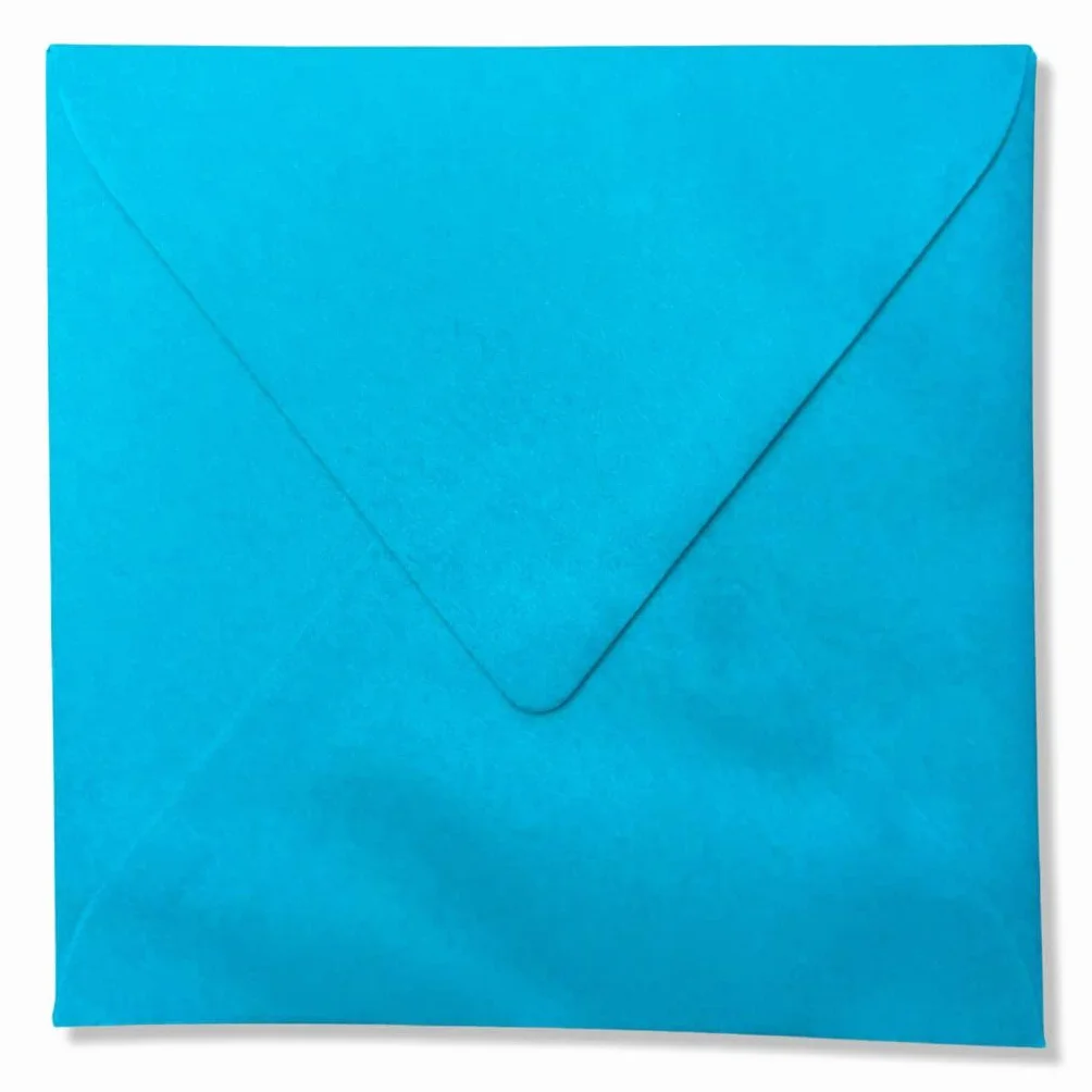 Buste quadrate di lusso 14 x 14 cm 110 GSM azzurro 50