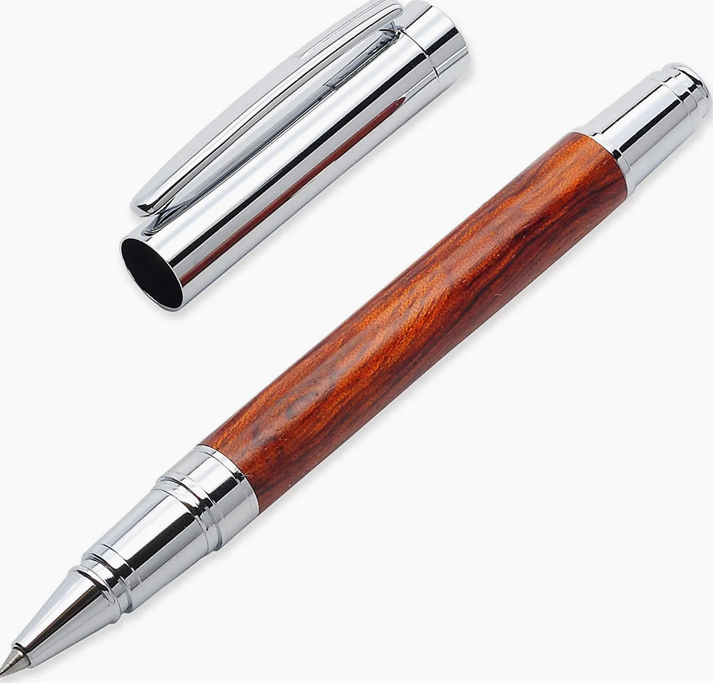 LACHIEVA LUX - Penna roller in palissandro, con elegante scatola di legno, compatibile con la ricarica tedesca Schneider, idea regalo
