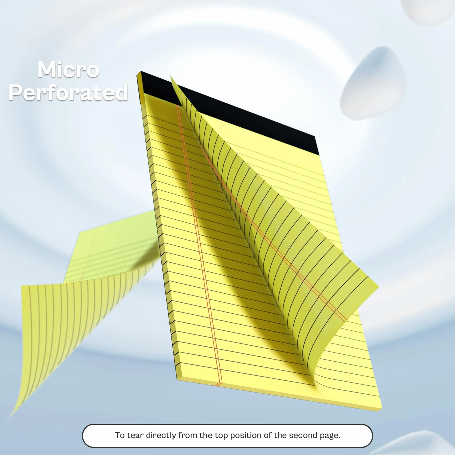 Legal Pads 8,5 x 11 - Confezione da 20 quaderni a righe larghe, 30 fogli perforati con stampa su entrambi i lati, 28 blocchi a righe formato lettera, 70 g/m², carta riciclata, a righe legali, blocco