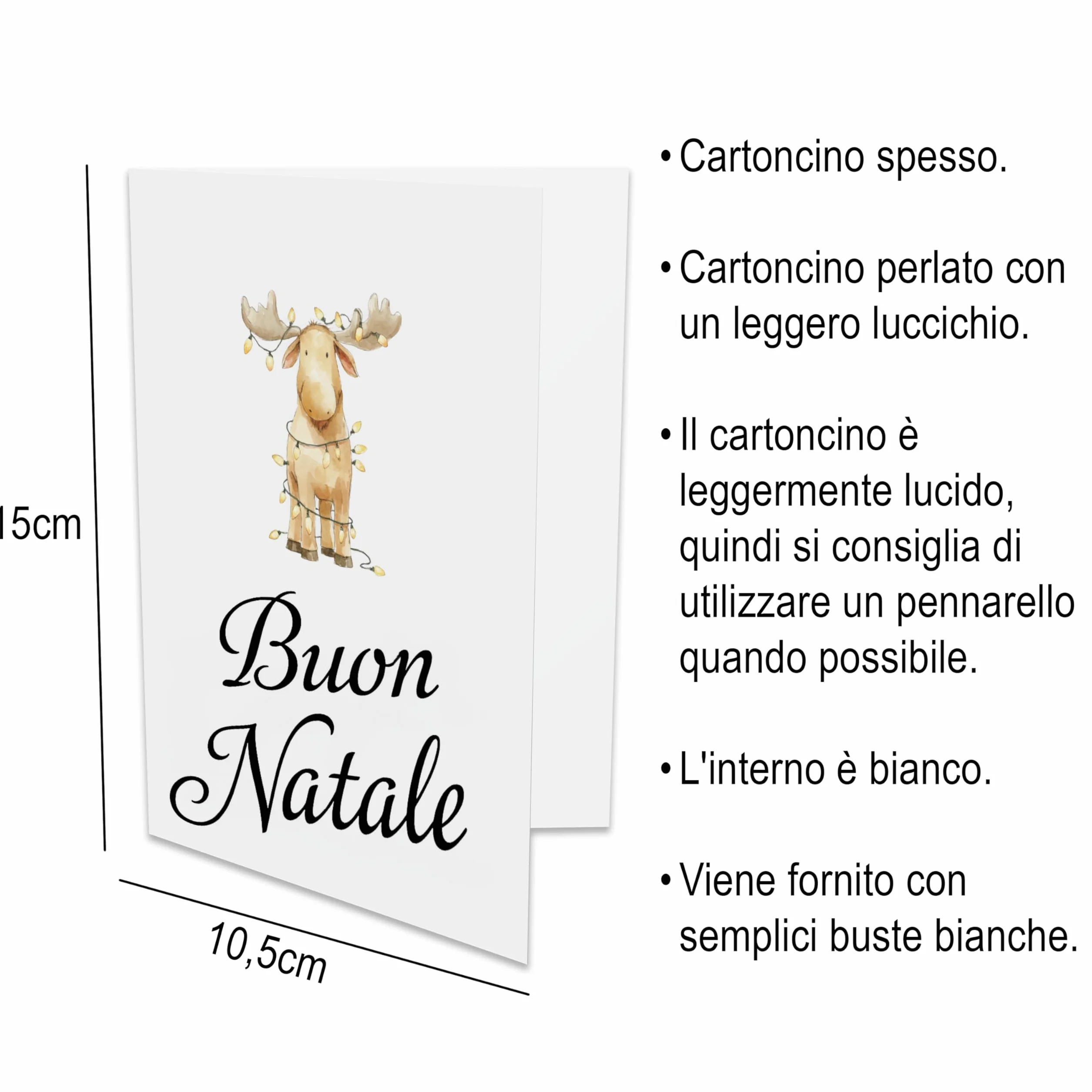 Biglietti di Natale in Italiano A6 con Buste Bianche – Set di 30 per Auguri Festivi