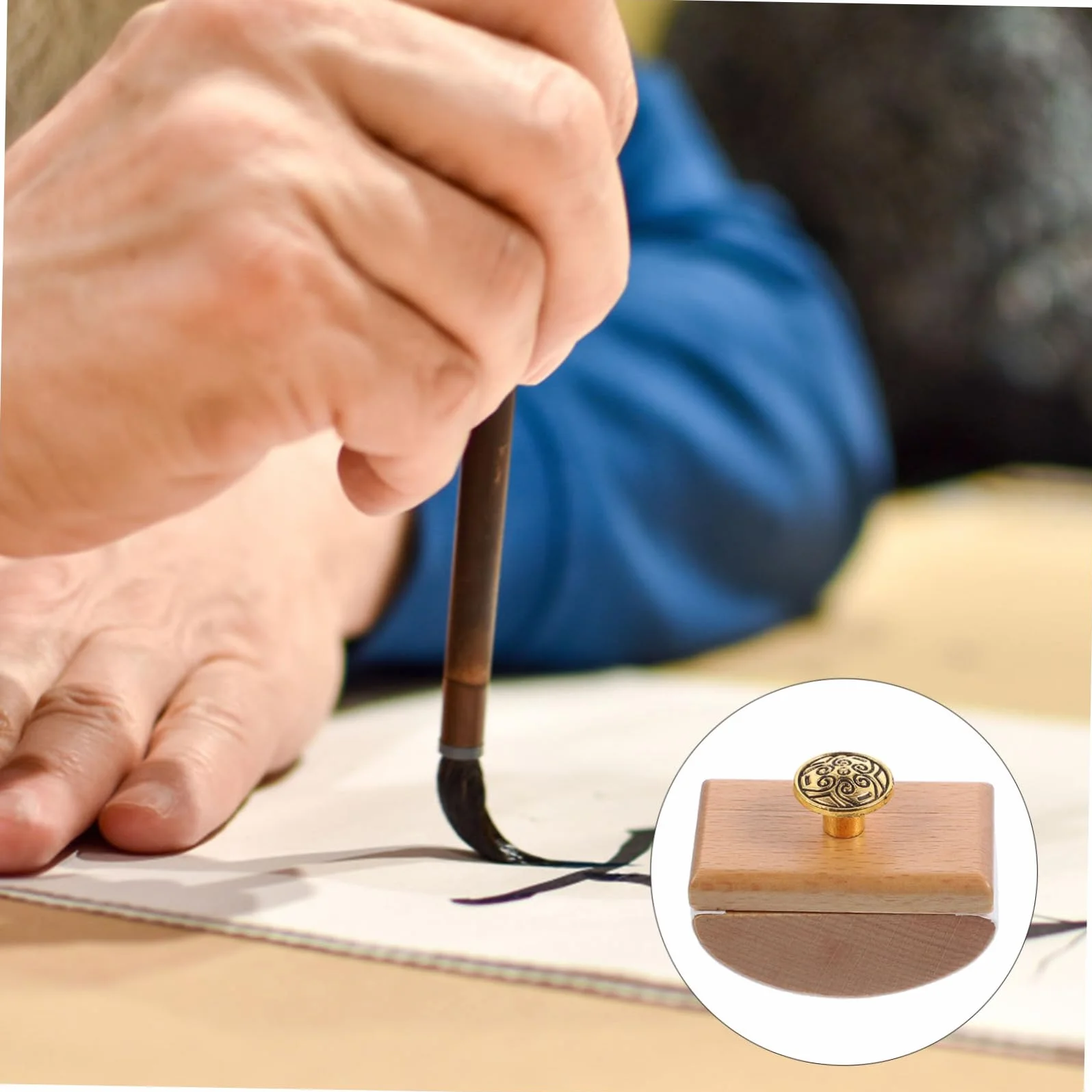 STOBOK Assorbitore Inchiostro in Legno e Lega di Zinco Portatile Carta Assorbente ad Asciugatura Rapida per Penna Stilografica