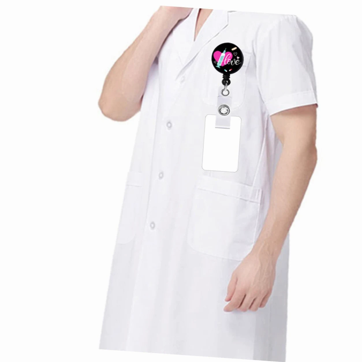 VILLCASE 4 Set Essenziale Per Il Personale Medico: Porta Badge Retrattile Con Bobina Per Carta 4 Pezzi*4