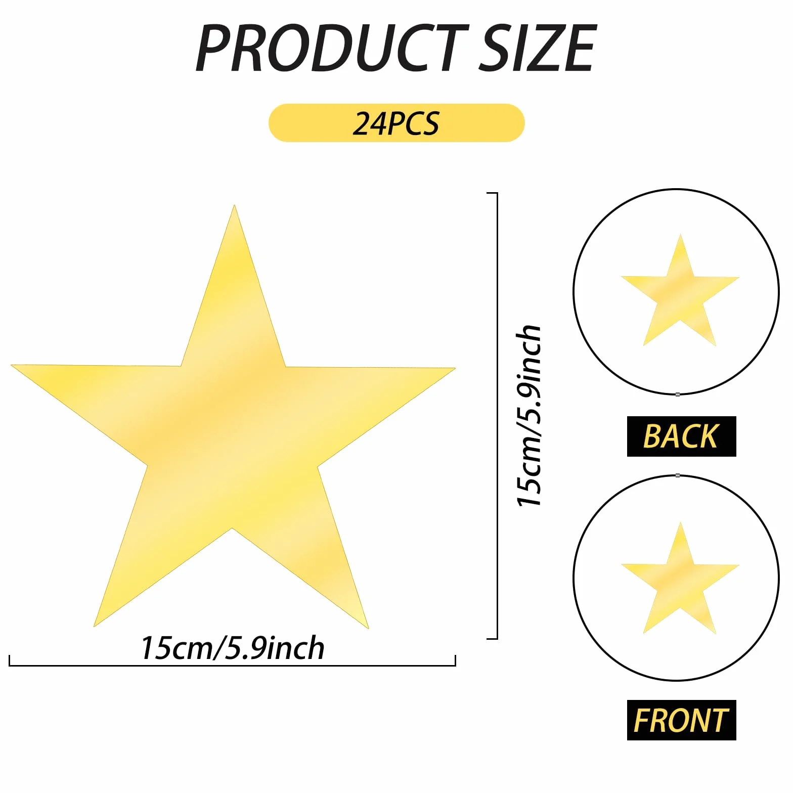 Coriandoli di carta a forma di stella glitterati 15,2 cm per feste