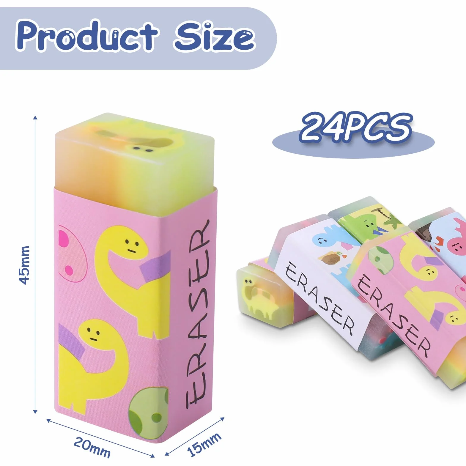Gomme 24 Pezzi Colorate per Disegno Scuola Ufficio Regali Bambini