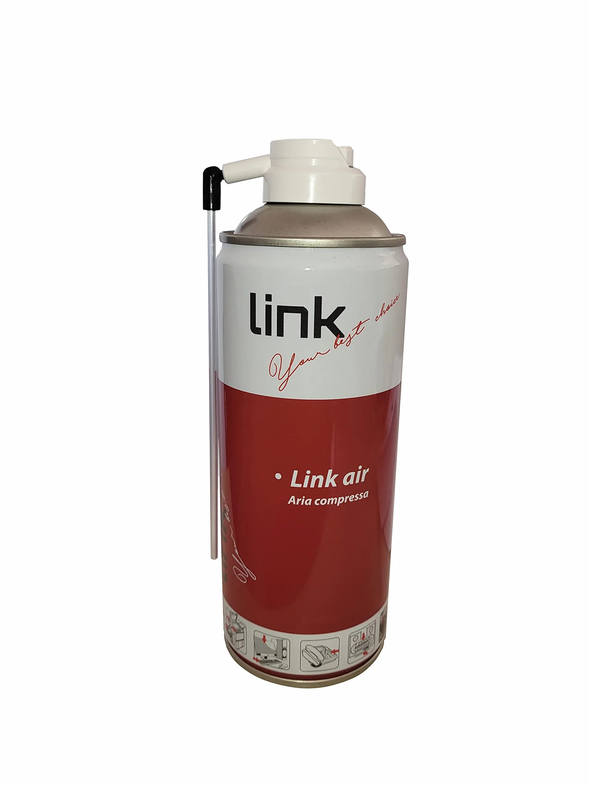 12 PEZZI bombolette aria compressa spray 400 ml LINK pressurizzata con cannuccia per pulizia pc, dispositivi elettronici e su ogni parte difficile da raggiungere by Dimensione Elettronica