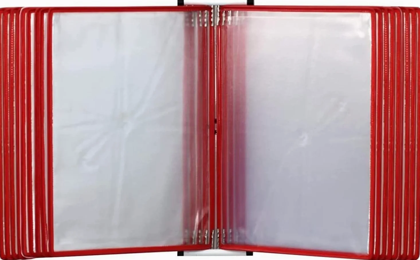 Portadocumenti a libro con montaggio a parete in materiali speciali | Catalogo e ufficio a parete multicolore da 20 tasche(Red)