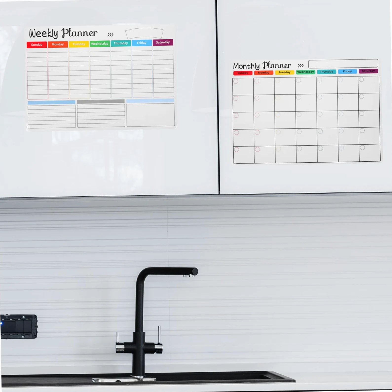 Lurrose 2sets Lavagna Cancellabile Per Frigorifero Planner Settimanale e Mensile Pennarello Lavagna Erasabile Per e Pianificazione