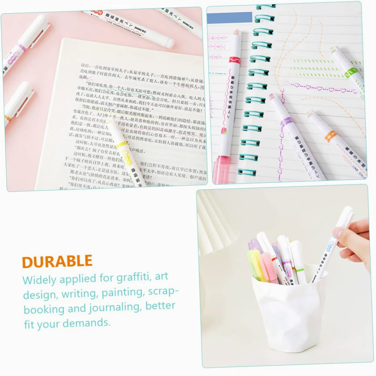 STOBOK 18pezzi Evidenziatori Colorati Con Punta Fine e Design Per Note e Scrittura Per Studenti Artisti e Lavoro Creativo