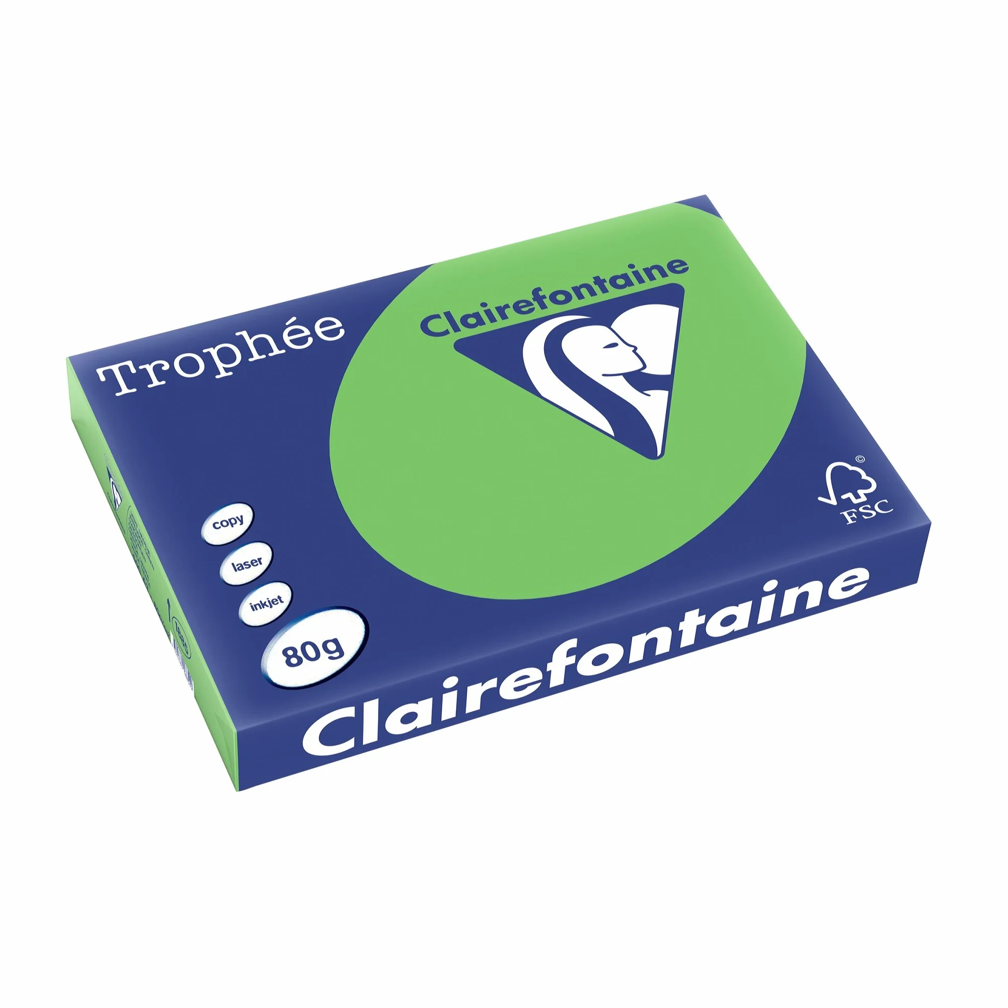 Clairefontaine Trophee – Risma di 500 fogli di Carta colorata, 80 g A3 verde menta