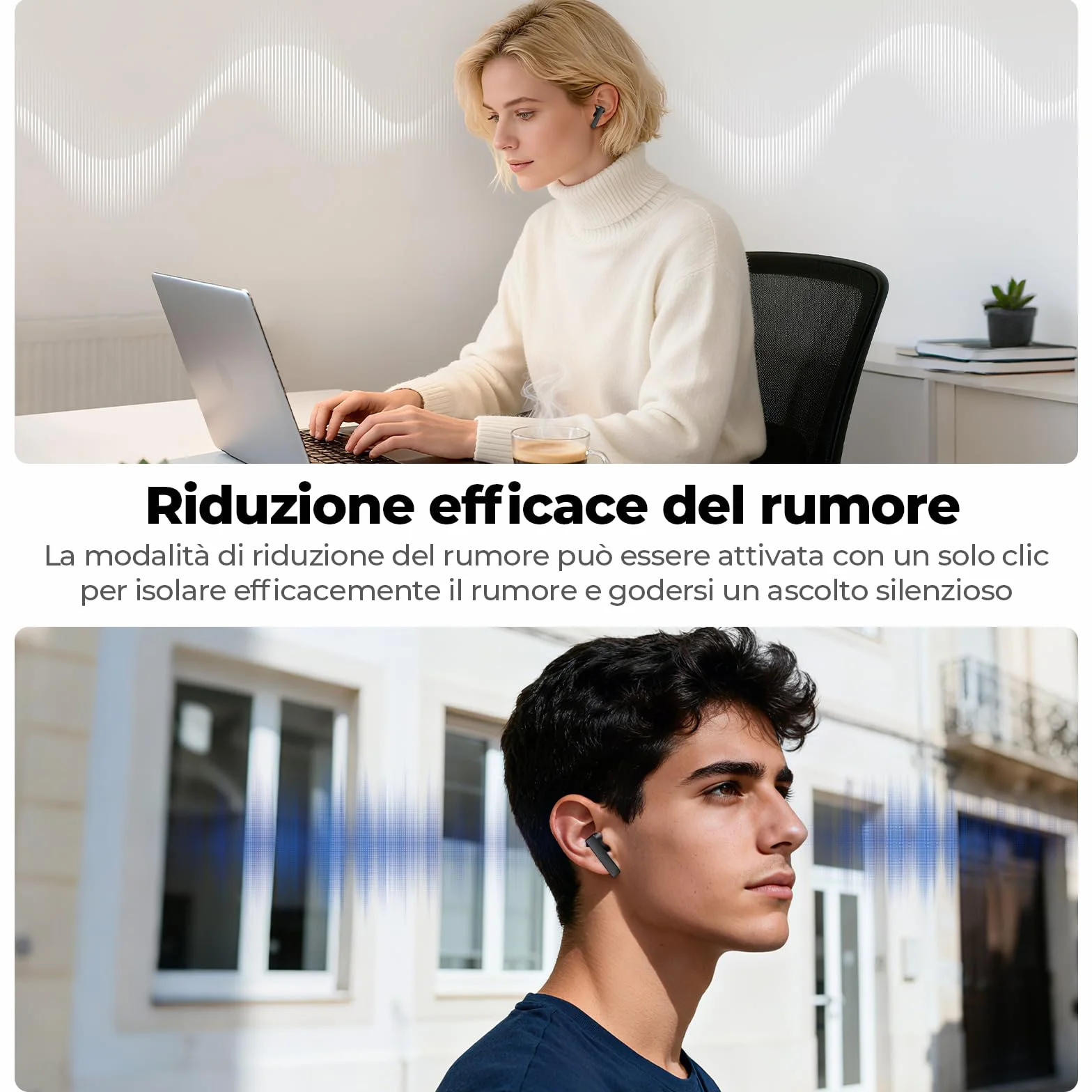 Ne40 AI cuffie traduzione simultanea, bluetooth 6.0 auricolari traduzione con 134 lingue/9 modalità - cuffie con traduttore con manopola girevole, 48 ore di autonomia per viaggi/affari/studio