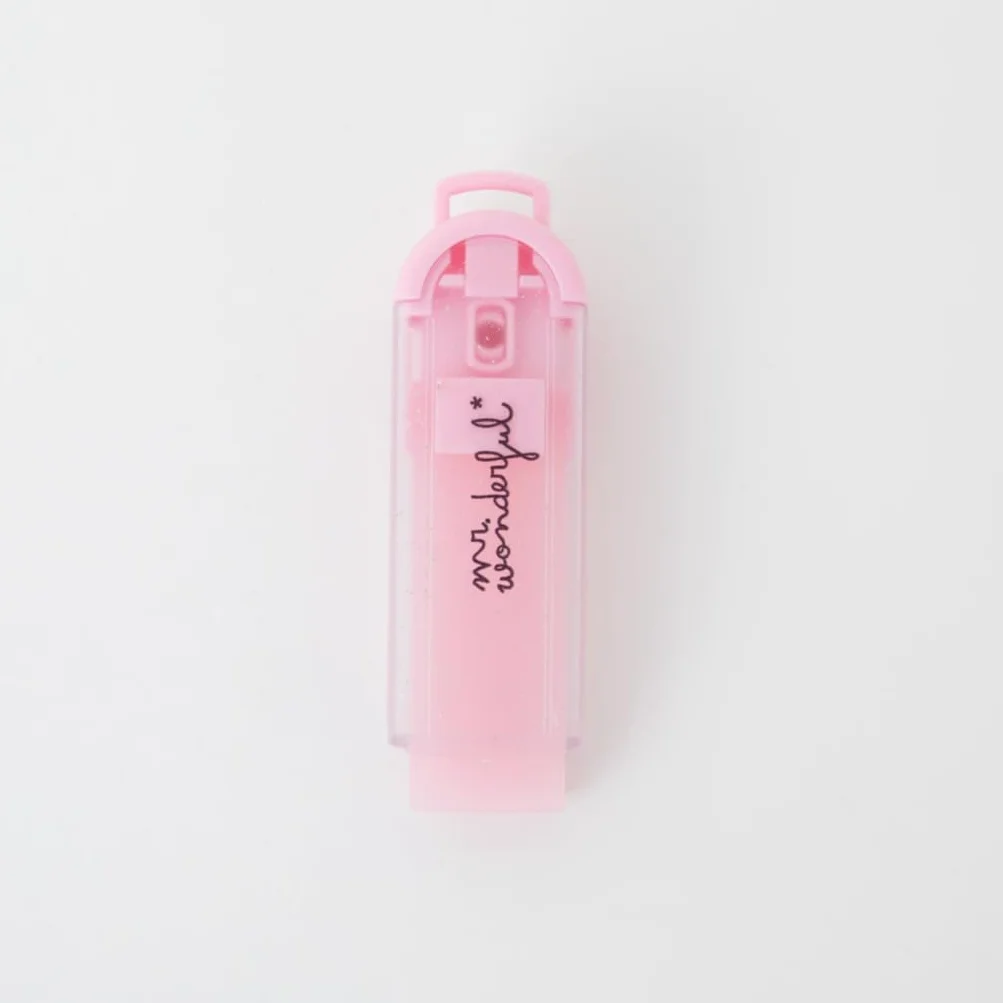 Mr. Wonderful Gomma da cancellare con custodia dosatrice Glitter rosa