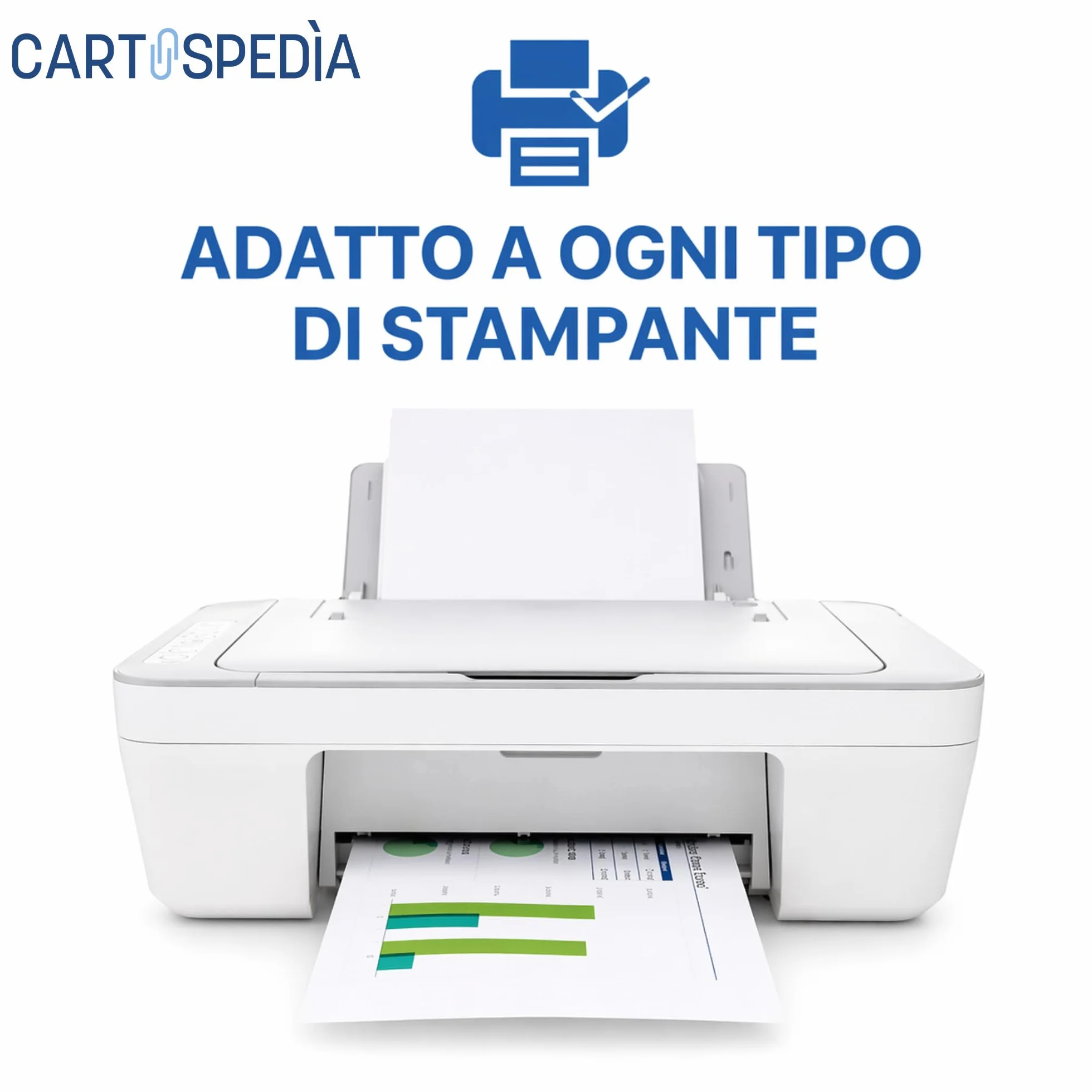 Risma Carta A4 500 Fogli 75g 21x29,7 cm per Stampante Inkjet Laser Fotocopiatrice