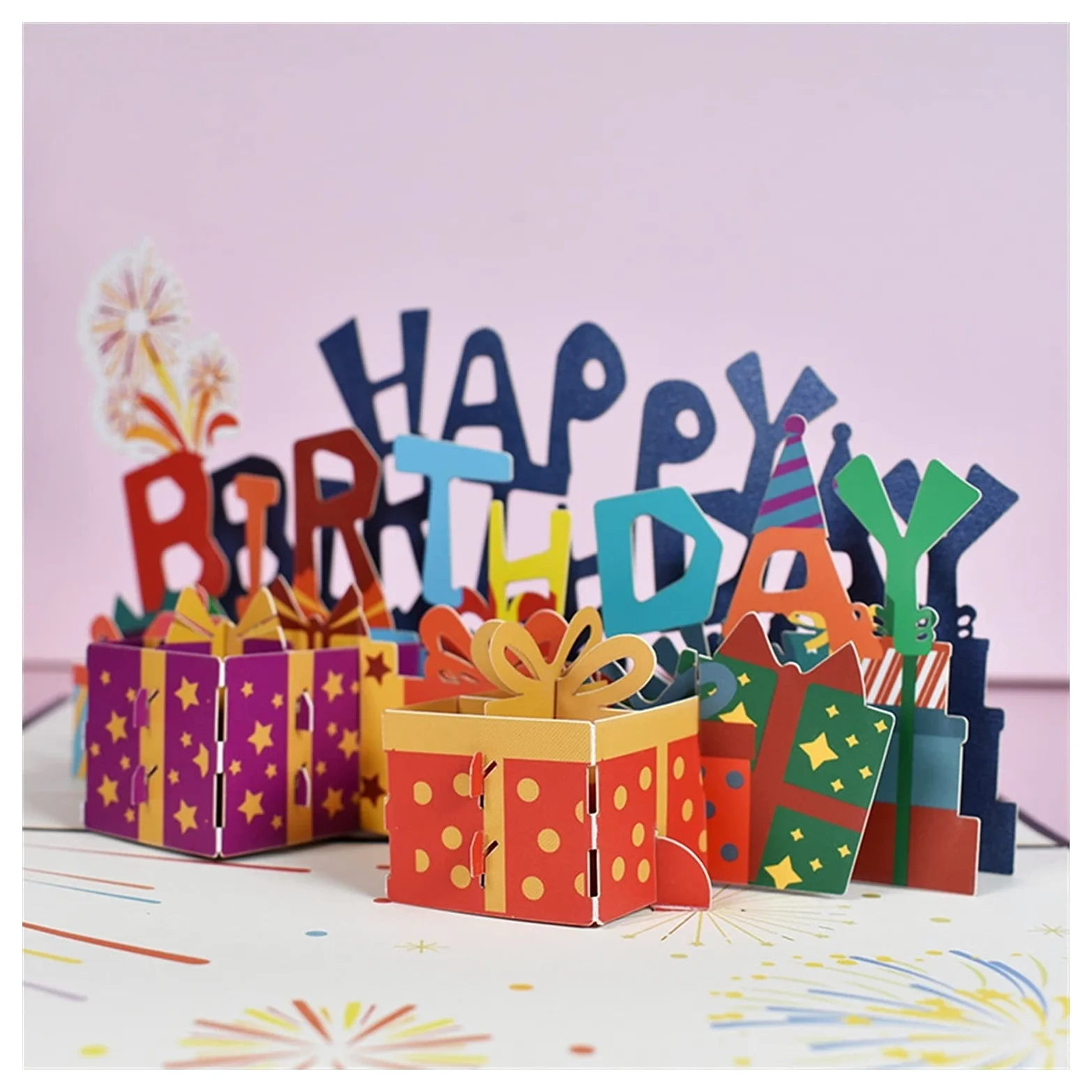 Biglietti d' auguri Biglietto di auguri 3D compleanno BUON COMPLEANNO Carta a pop- up fatta a mano con busta per ragazza bambini moglie compleanno Biglietti augurali Compleanno