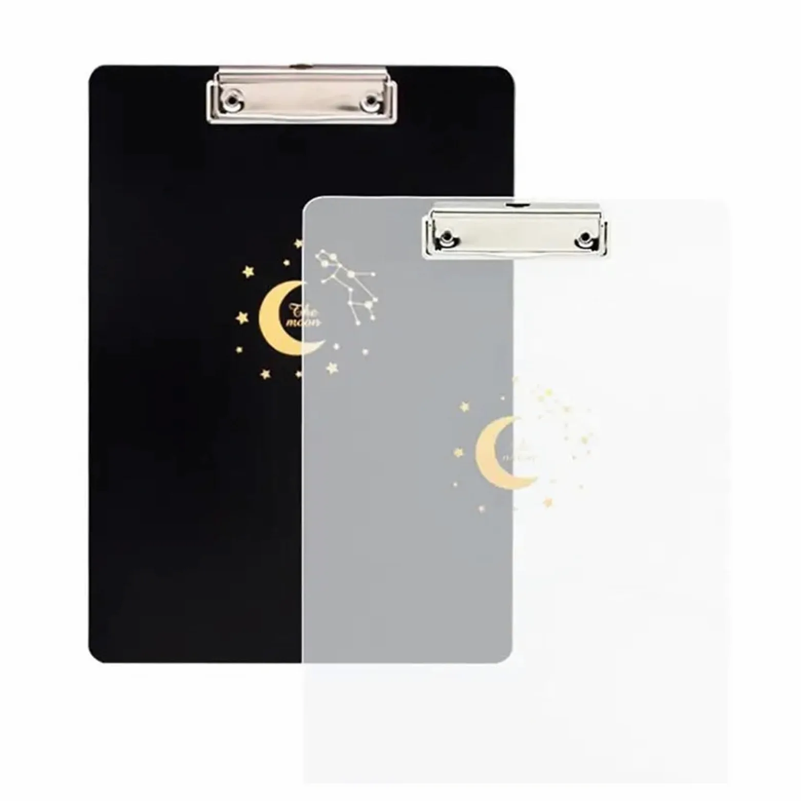 3 pezzi semplici portadocumenti A4 appunti in plastica a basso profilo con clip for studenti for la scuola in ufficio per Scuola, Ufficio(WHITE)