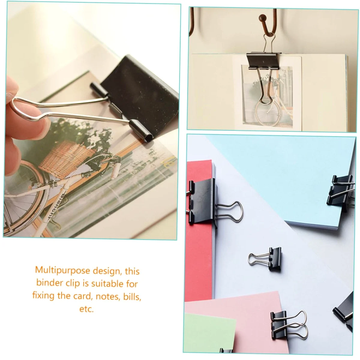 Clip Fermagli per Raccoglitori Aziendali Neri 36 Pezzi in Ferro | Cancelleria Scolastica, Back To School Party, Graffette per Documenti, Office Binder Clips