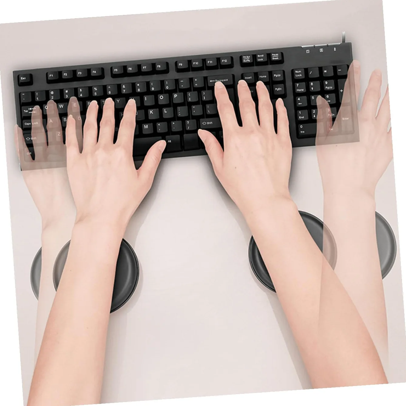 Supporto per Polso Mouse in Pu Nero, Poggiapolsi Rotondo Spesso per Tastiera e Mouse, Allevia la Fatica e Protegge le Articolazioni, per Ufficio e Gaming