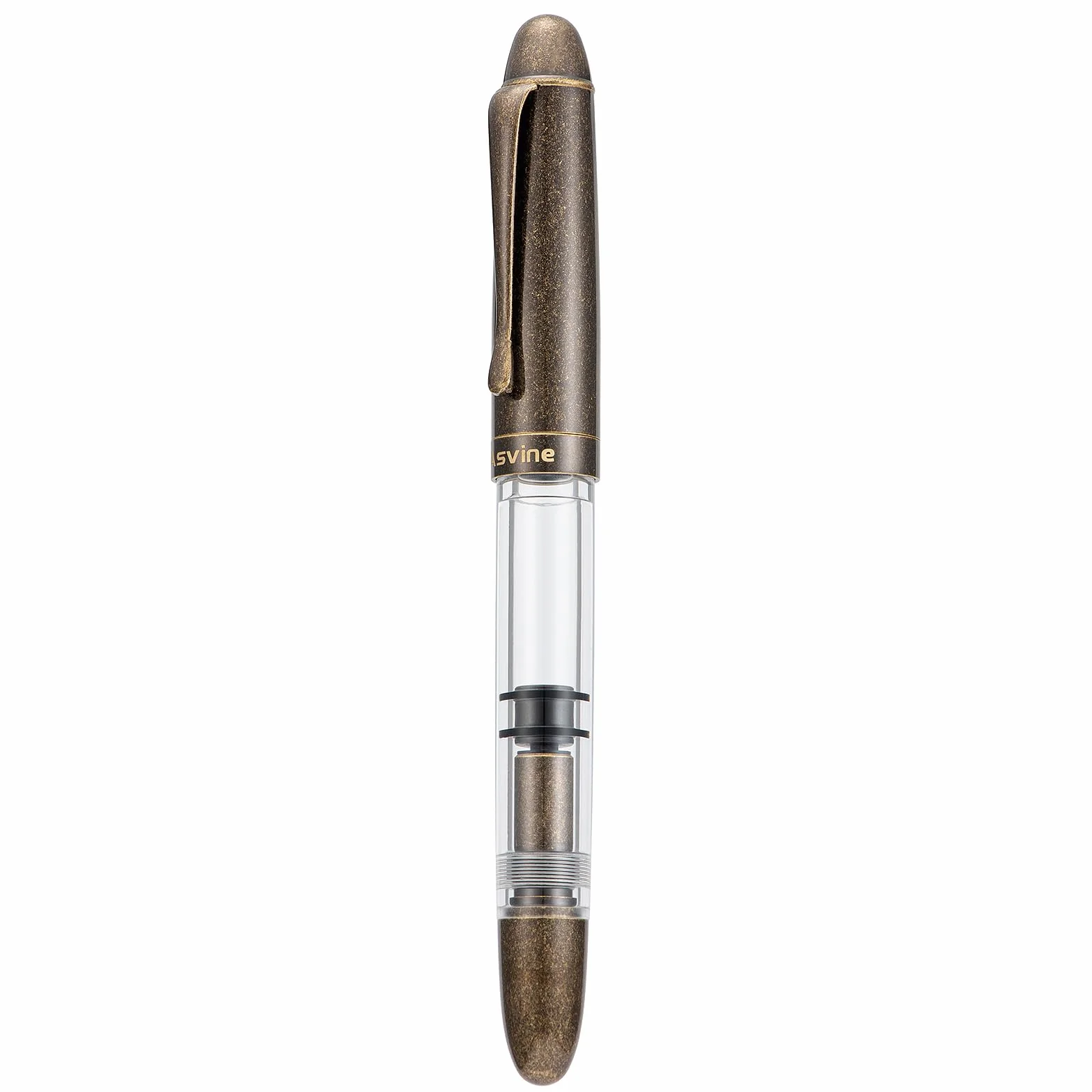 Asvine P30 - Penna stilografica a pistone, pennino da 1,1 mm, per calligrafia, disegno, con custodia, stile retrò in ottone