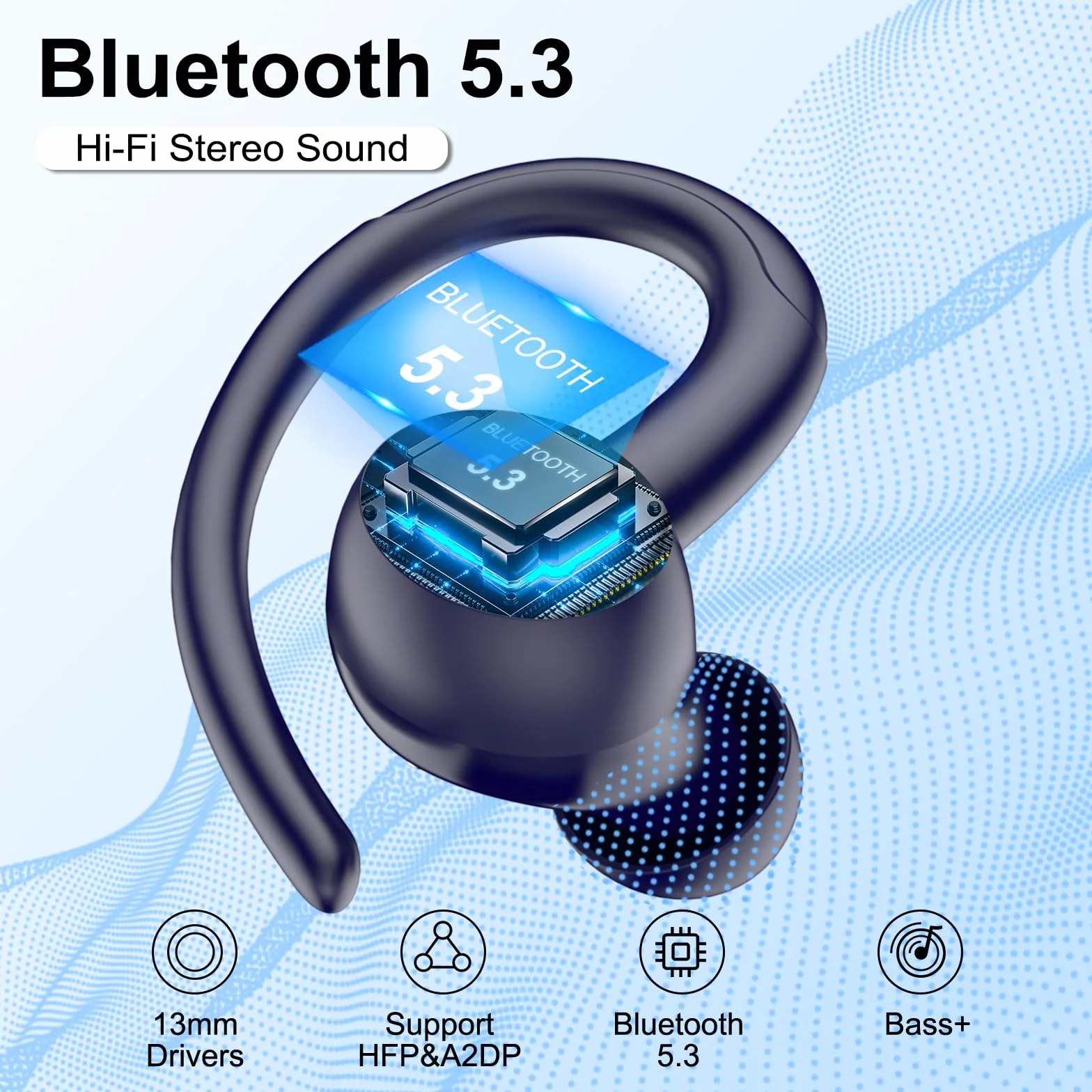 Csasan 2024 Cuffie Wireless In Ear, Cuffie Senza Fili Auricolari Bluetooth 5.3, Cuffie Bluetoth Sport con HD Mic CVC8.0 Cancellazione Rumore, USB-C