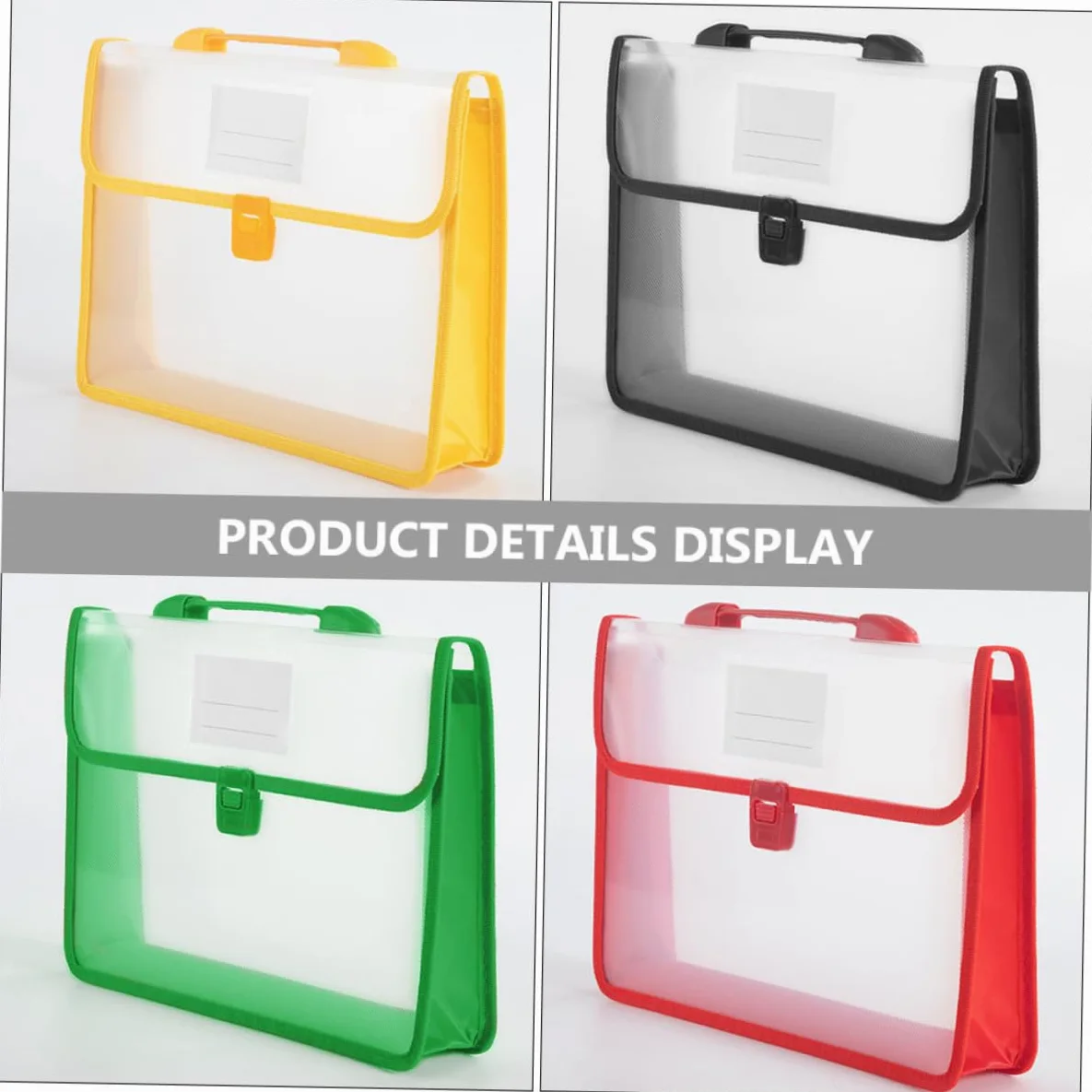 Cartelle Portadocumenti A4 Design Verticale Elegante in Pp Resistente Set 5 Pezzi Grande Capacità Manico Pratico per Ufficio, Scuola e Uso Business