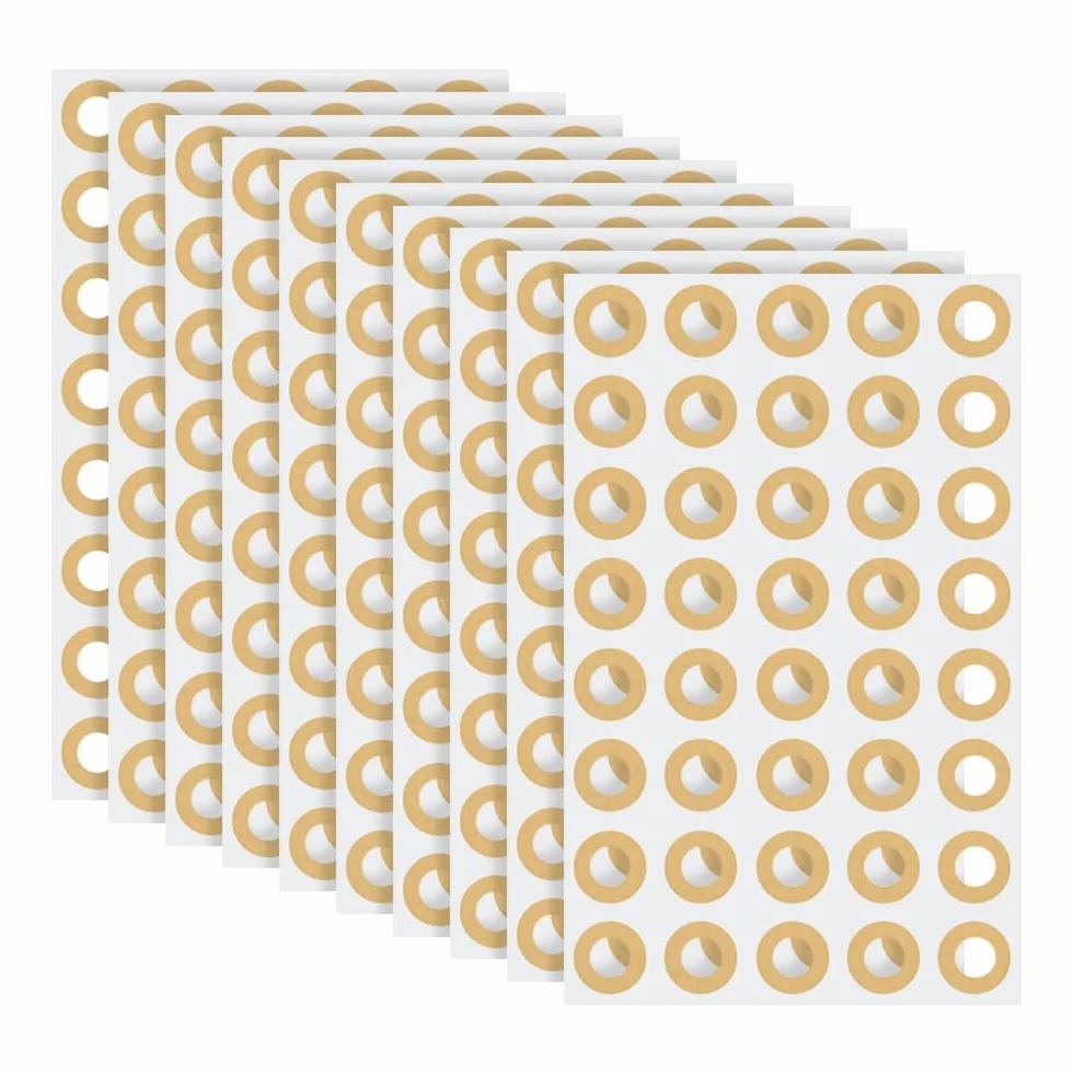 Adesivi rotondi di rinforzo per fori carta 1,3 cm, etichette autoadesive, riparazione fori, marrone
