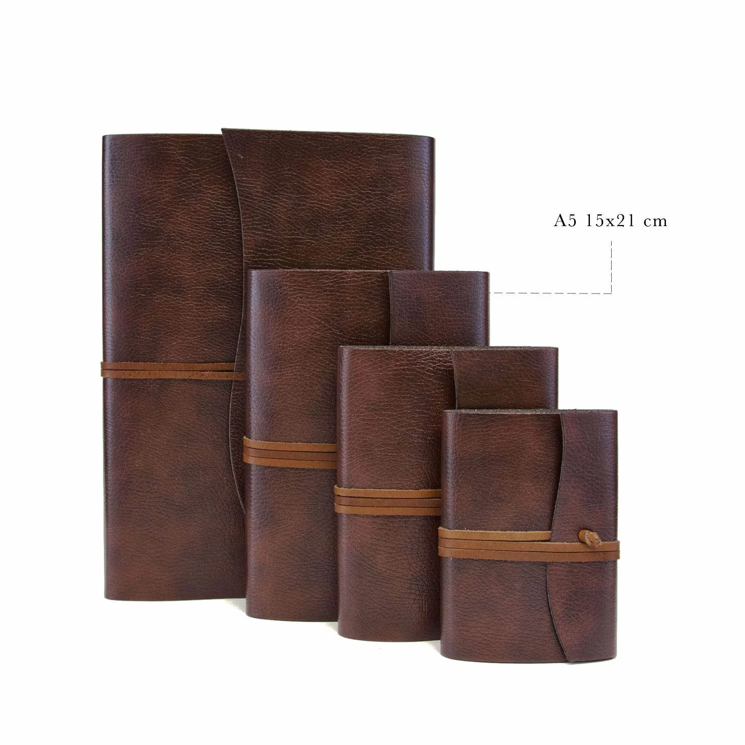 Belcraft Tivoli Diario/Taccuino in Pelle riciclata con Blocco Intercambiabile, Realizzato a mano da Artigiani Toscani, Include Scatola Regalo, A5 (15x21 cm) Marrone (Marrone)