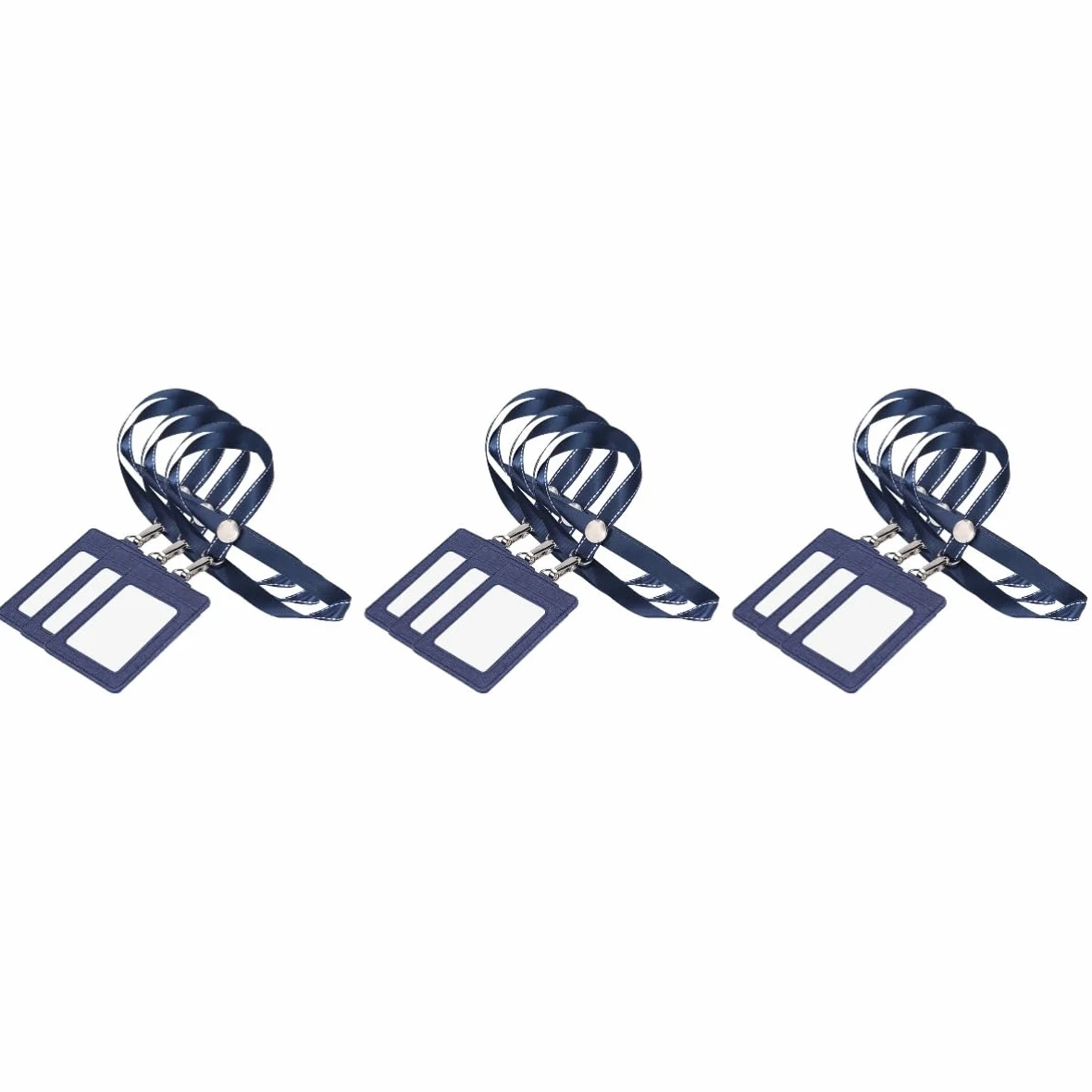 9pezzi Portabadge Retrattile Pelle Pu Con Lanyard Per Id Studenti e Chiavi Design Lato e Finestra