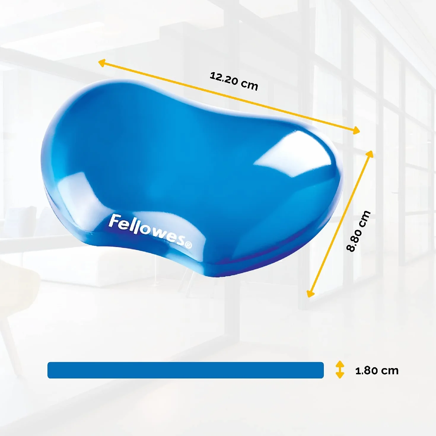 Fellowes Pad Poggiapolsi Crystals Gel Blu 91177-72