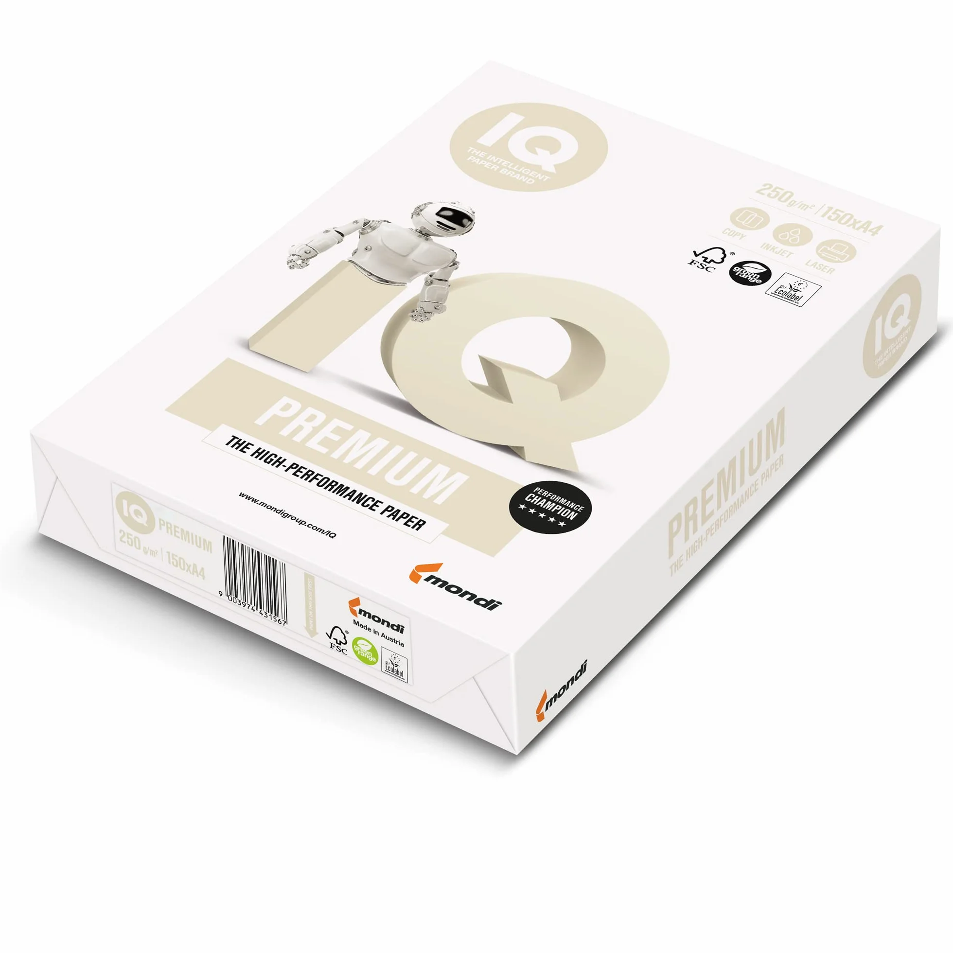 CARTA BIANCA IQ PREMIUM A4 210x297mm 250gr MONDI