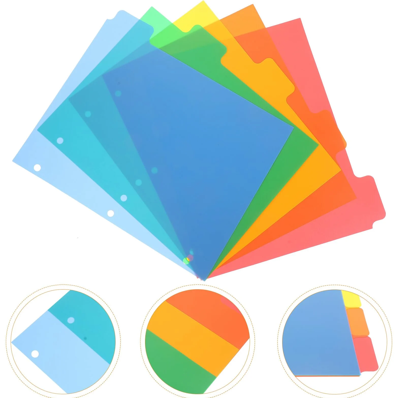 DOITOOL 20pezzi Divisori in Plastica Colorati per Raccoglitori con Linguetta Vuota per Scrivere sulla Pagina Riutilizzabili per Quaderni ad Anelli Anelli per Ufficio Casa e Scuola