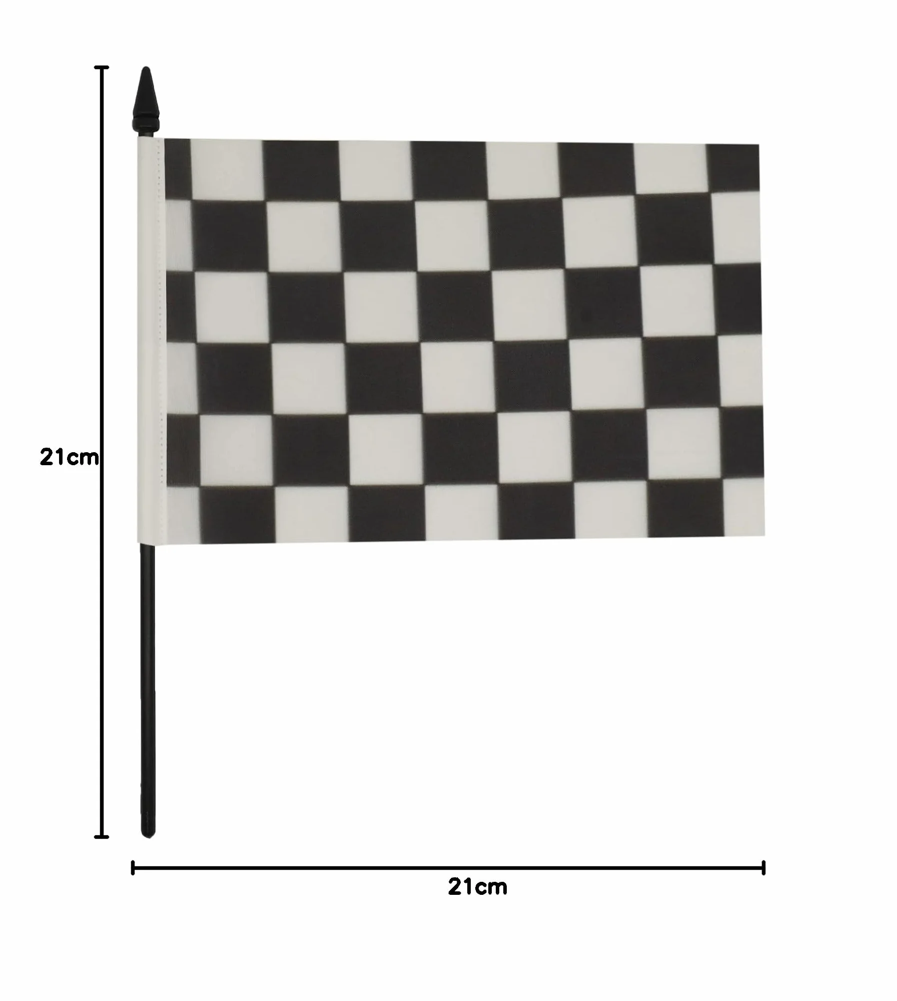 AZ FLAG Bandiera Da Tavolo A Scacchi Bianchi e Neri 21x14 cm - Piccola Bandierina Gara Automobilistica
