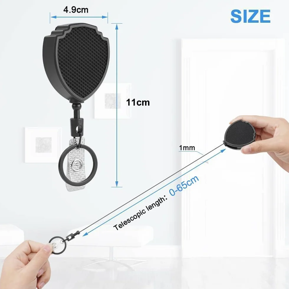 Vicloon Portachiavi Retrattile 2pcs Clip a Bobina Porta Badge con Moschettone Impieghi Gravosi Anticaduta Cavo Acciaio