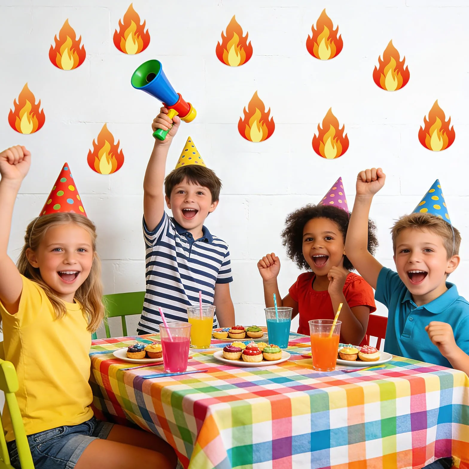 60pz Decorazioni Fiamme 12x8,5cm Carta Doppio Lato Sagome Fuoco per Bacheca Pompiere Tema Camion Decorazione Aule Artigianato