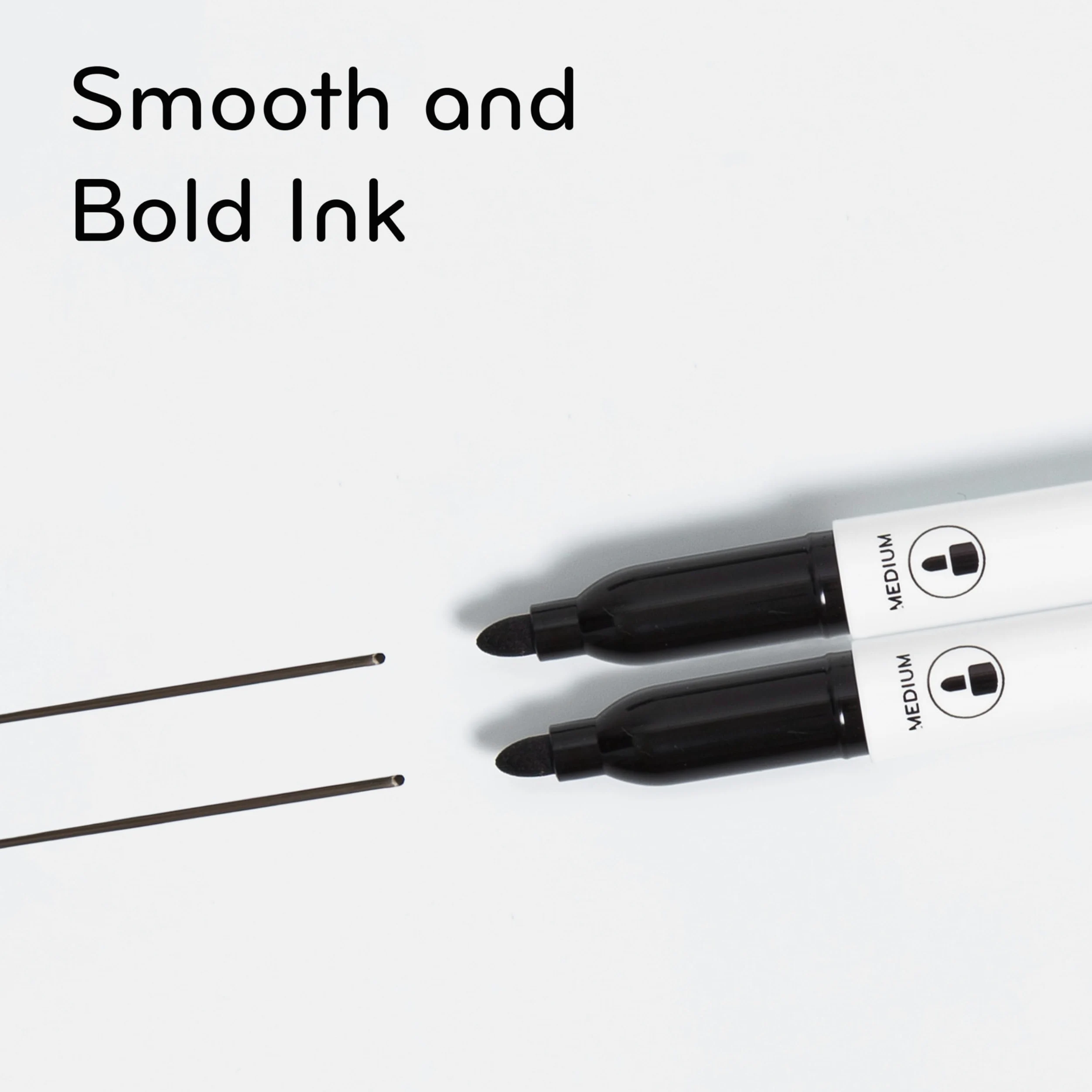 U Brands Pennarelli cancellabili a secco a basso odore con gomme, set da 12, punta media (2 mm), nero