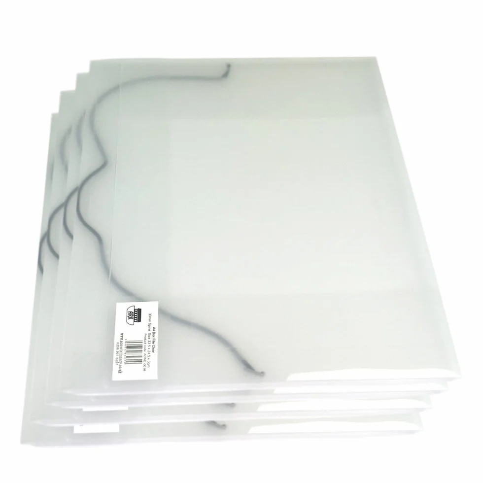 ARK - Cartelline portadocumenti in plastica trasparente, formato A4, con elastico, 335 x 245 x 30 mm, confezione da 10