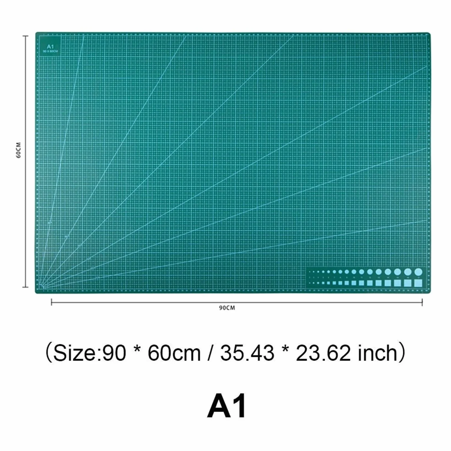 Tappetino da taglio per ufficio Tappetino da taglio A1 A2 in PVC, auto-riparante, cucito, studente, arte, fai te, carta, incisione, riparazione, lavoro di saldatura(A1(90x60CM))