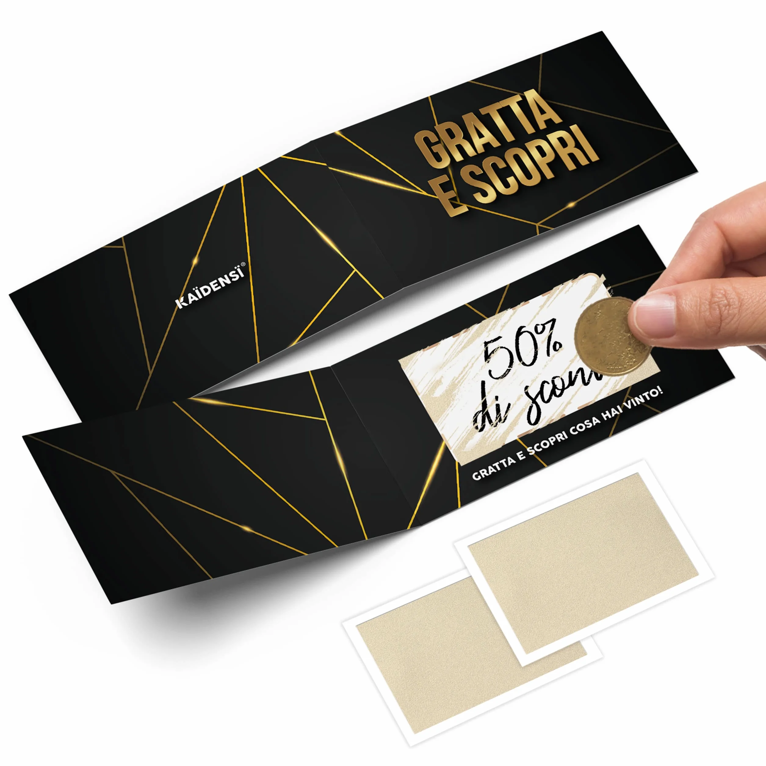 KAÏDENSÏ Biglietti Gratta e Vinci Personalizzato - 14 Eleganti Buoni Regalo per Negozi
