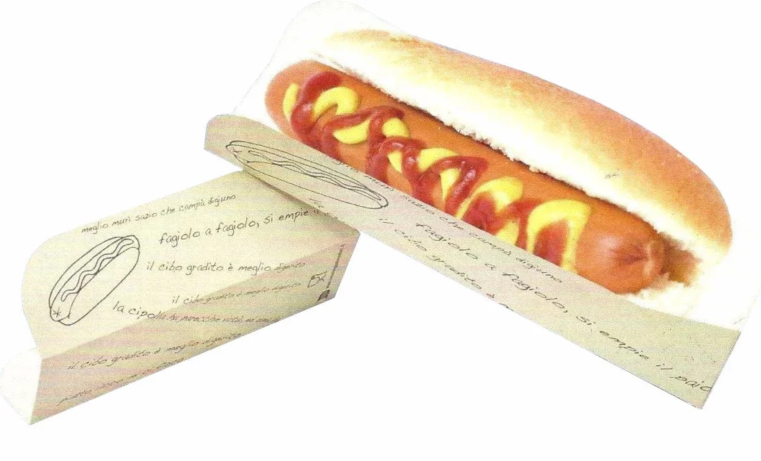 IMBALLAGGI ALIMENTARI PZ 100 Porta Hot Dog APERTOMEDIO Grande Astuccio Contenitore in Cartone