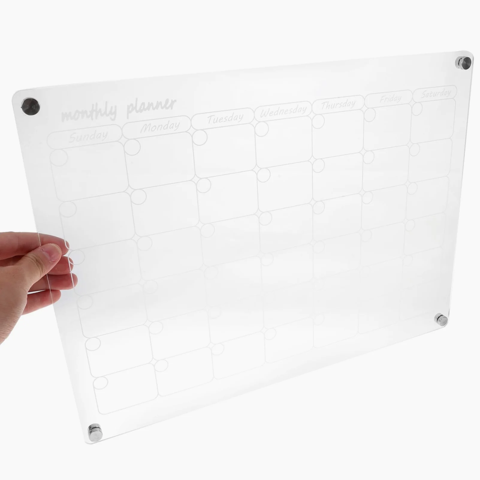Operitacx Calendario Mensile Magnetico Cancellabile Secco per Frigorifero Lavagna Magnetica per Pianificare i Pasti Menù Settimanale con Ganci
