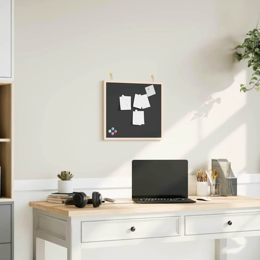 Rantry Arredo Lavagna con Cornice in Legno Massello di Pino Nero 40x40 cm, Mobilia Arredo Mobili da Interni per Camera da Letto Soggiorno Ufficio