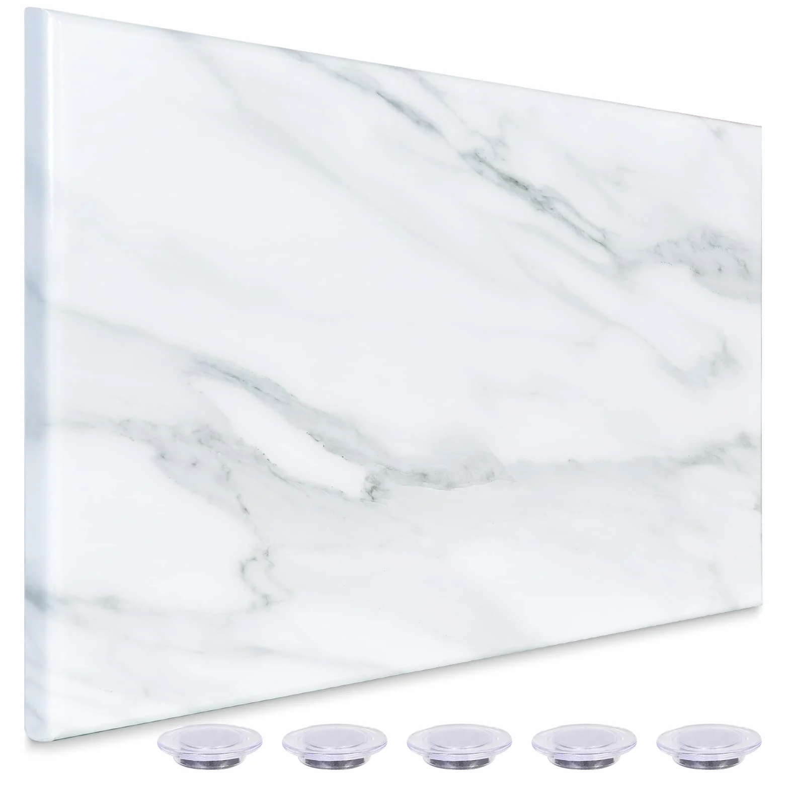 Okydoy - Lavagna magnetica cancellabile a secco con stampa effetto marmo bianco, 45 x 60 cm, lavagna bianca decorativa da parete con design, lavagna cancellabile a secco senza cornice, magneti inclusi