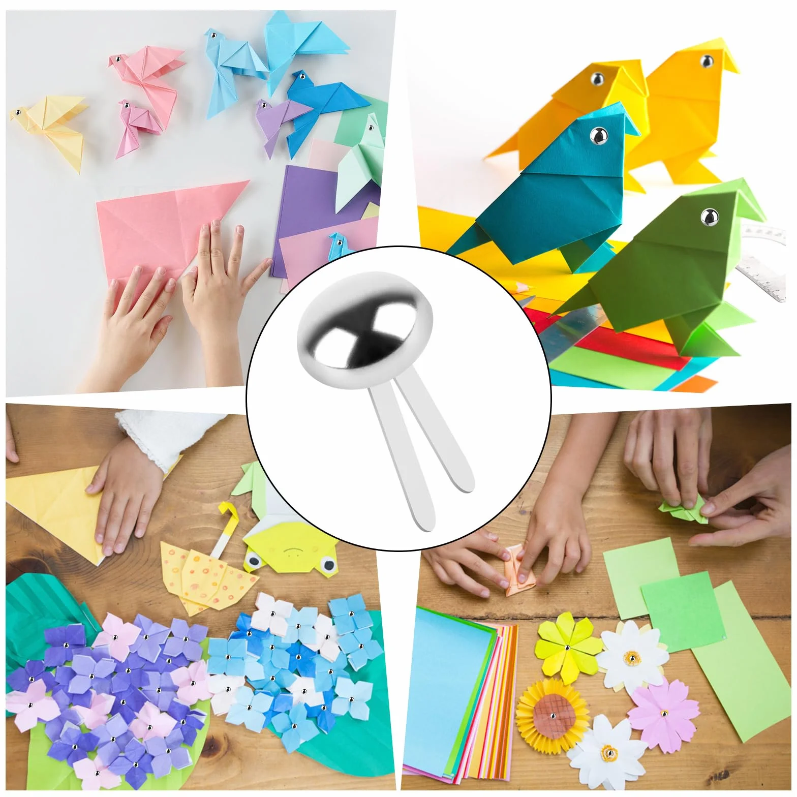 Fermacampioni Scrapbooking 200 Pezzi 8x16 mm Metallo per Carta DIY