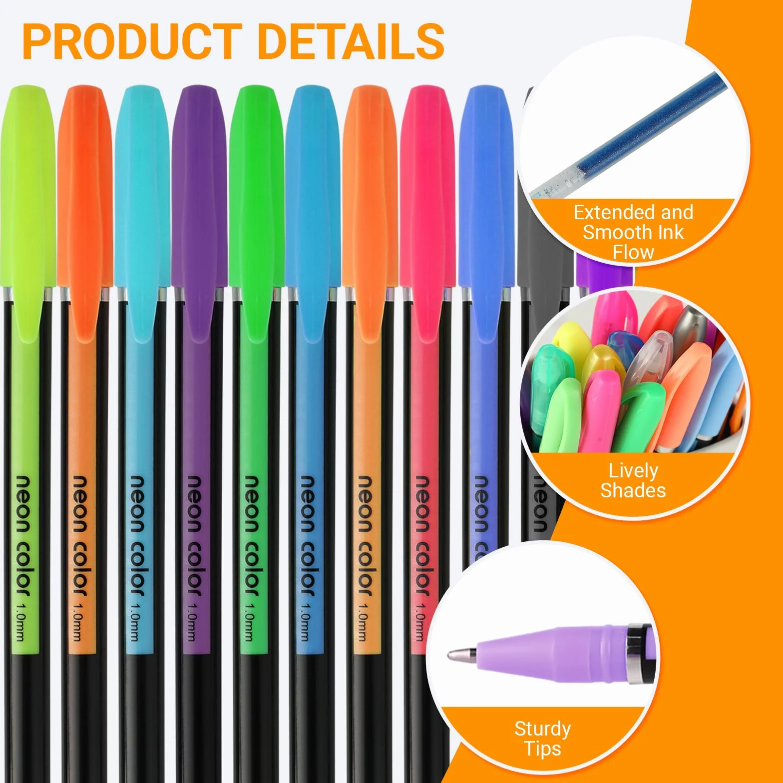 RMIVEGLIA Set da 48 Penne Gel Colorate - 12 Metallizzate, 12 Glitterate, 12 Neon, 12 Acquerello
