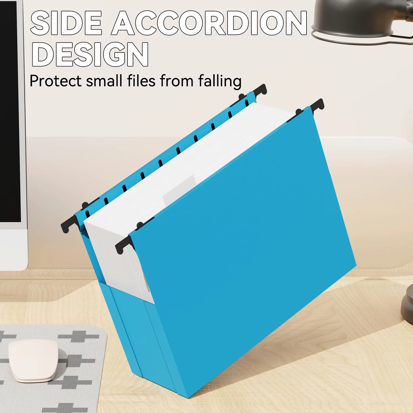 Cartella in plastica extra capiente da appendere, confezione da 12 cartelle espandibili da appendere, formato lettera, resistenti, espandibili da 7,6 cm, cartelle sospese rinforzate progettate