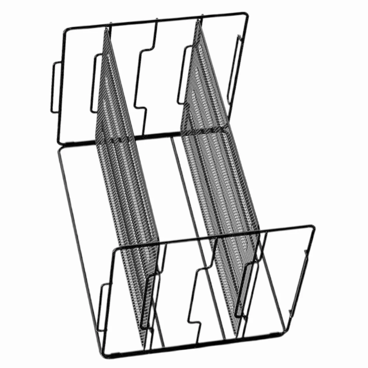 Organizer Documenti da Scrivania a 4 Livelli in Metallo Nero | Struttura Minimal Semplice e Stilosa, Uso in Ufficio per Ordinare e Catalogare Fogli