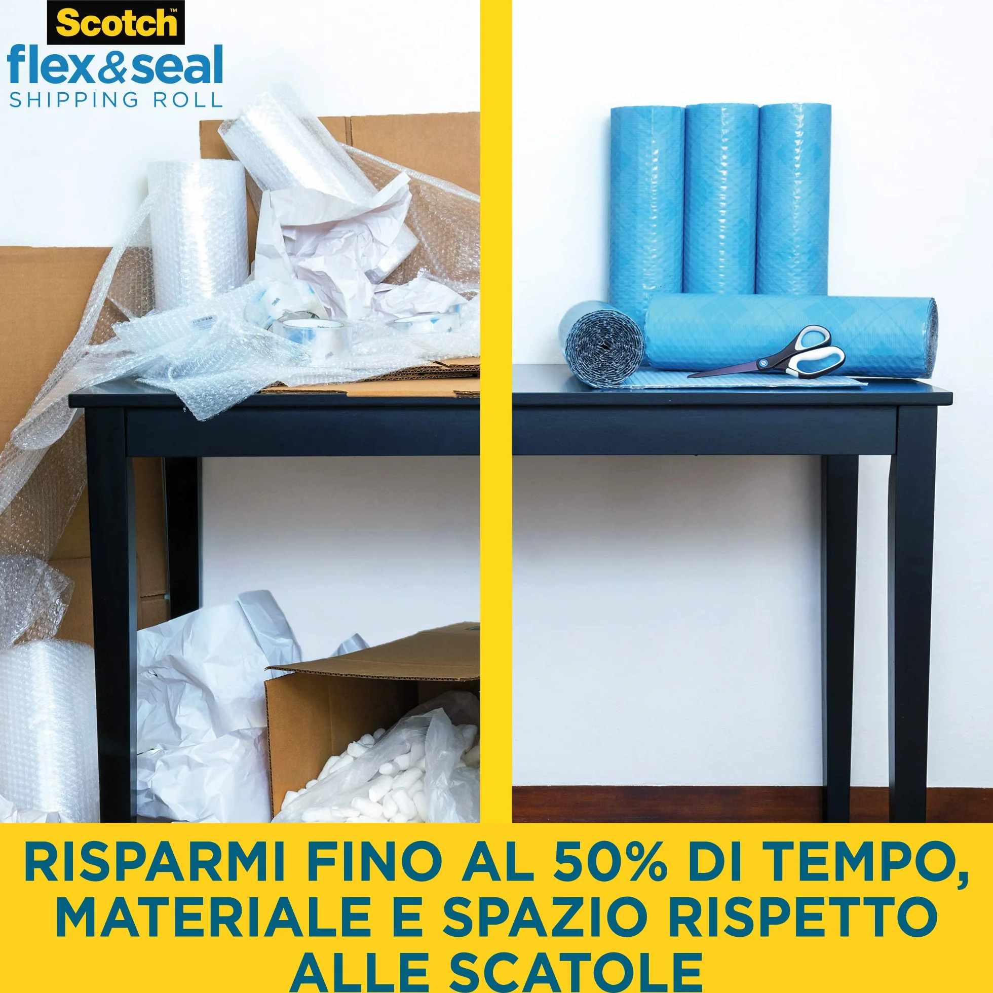 Scotch Flex & Seal Rotolo di Spedizione 38 cm x 6 m Imballaggio Alternativa a Poli Mailer