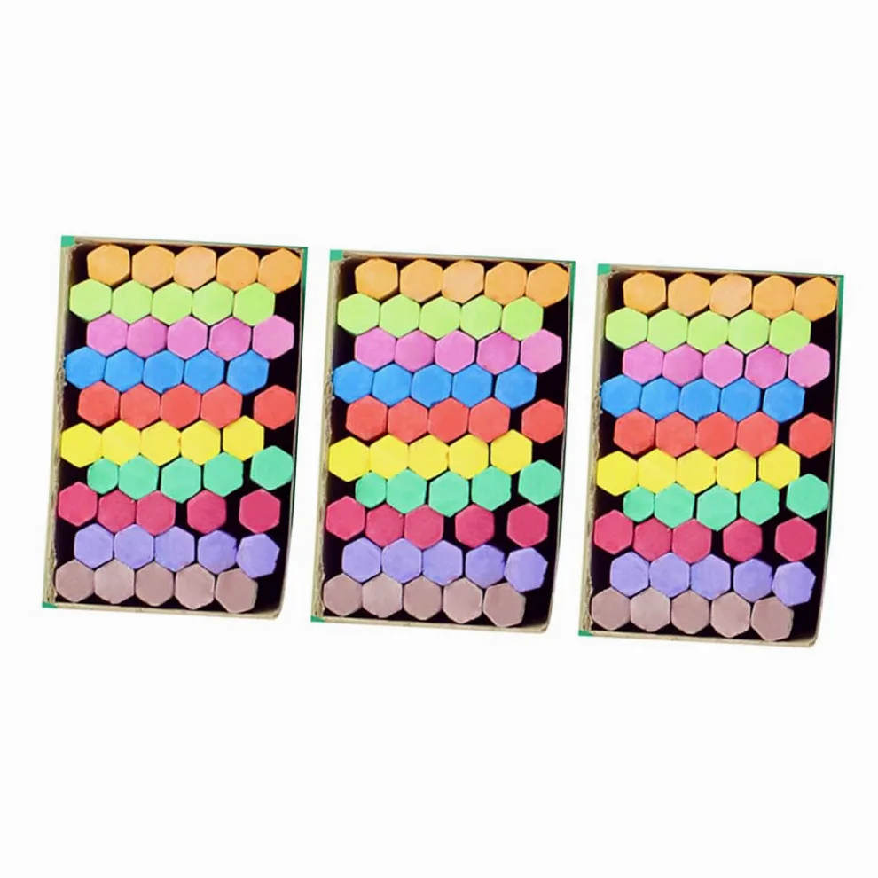 HOMSFOU Gessetti Colorati Dust-free a Sezione Esagonale per Lavagna, 3 Confezioni – per Scuola, Disegno e Insegnamento