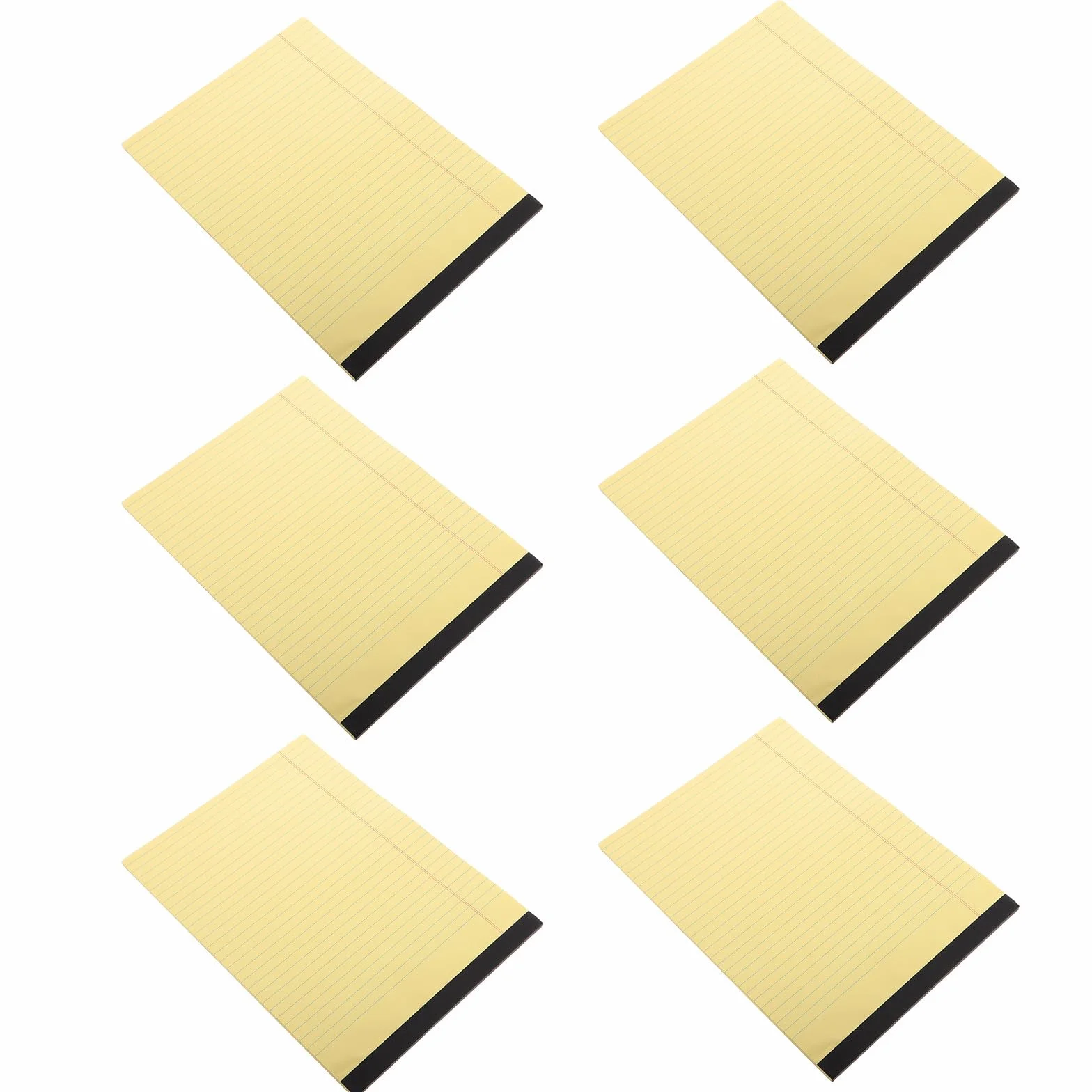 Blocco Note con Righe e Layout a Sezioni Giallo 6 Pezzi A4 Carta in Pasta di Legno, Design Strappabile per Appunti di Lavoro e Scuola